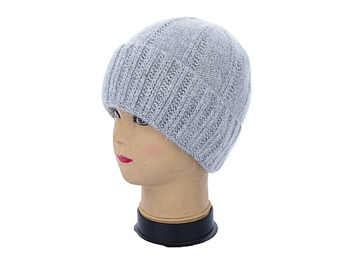 Шапка Angelica Ангора на флісі 2006-8 grey - делук