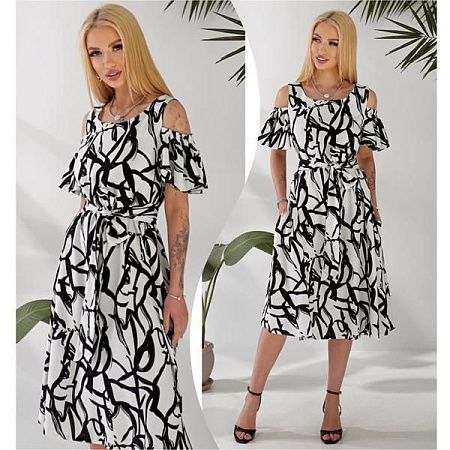 Платье Potok 901 white-black - делук