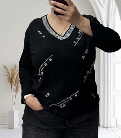 Свитер Elena&Vika 27096 black - делук