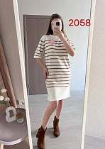 Платье Fsn 2058 white-brown - делук