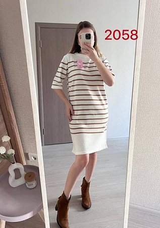 Платье Fsn 2058 white-brown - делук