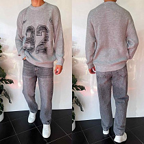 Свитер Three Black 2379 grey Свитер Three Black 2379 grey - делук