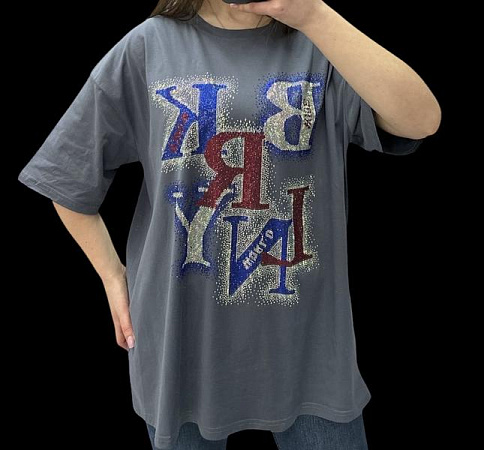 Футболка Elena&Vika 25103 grey - делук