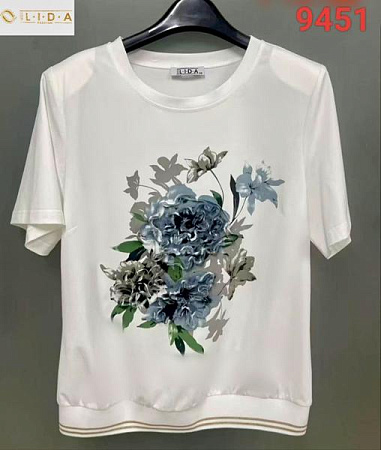 Футболка Lida 9451 white-blue - делук