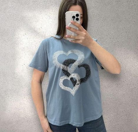 Футболка Elena&Vika 25070 l.blue - делук