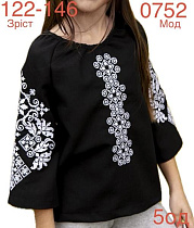Вышиванка Надийка ND896-0752 black - делук