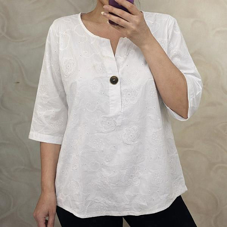 Блузка Levisha 26029 white - делук