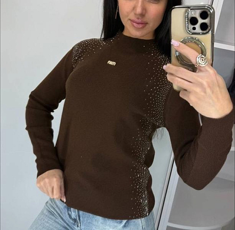 Свитер Lora LR891 brown - делук