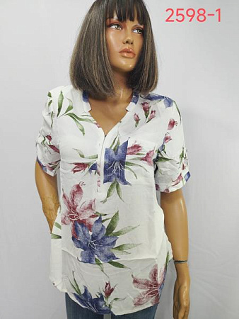 Футболка Lida 2598-1 white-blue - делук