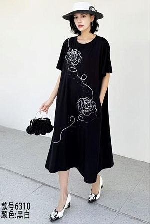 Платье Dorimodes 6310 black-white - делук
