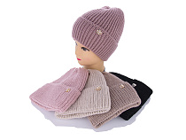 Шапка Angelica KW001-7 на флісі mix - делук