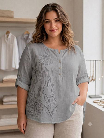 Футболка Levisha 26033 grey - делук