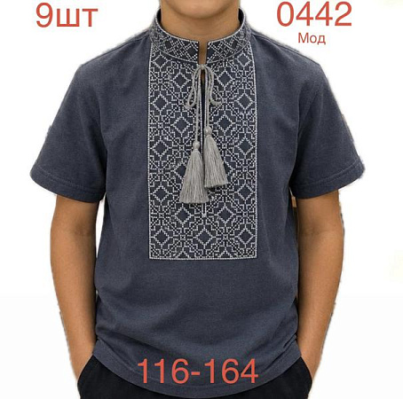 Вышиванка Надийка ND1545-0442 d.grey - делук