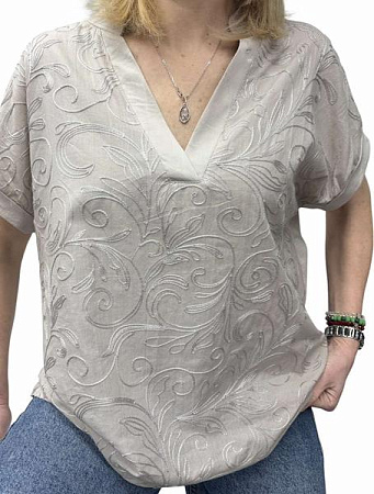 Футболка Elena&Vika 26003 l.grey - делук