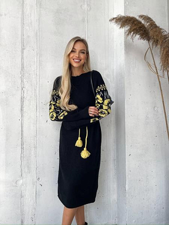 Платье Liza Brend 1107 black-yellow - делук