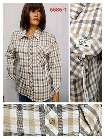 Рубашка Lida 6586-1 beige - делук