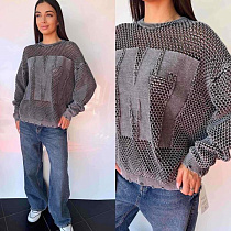 Свитер Three Black Women TB89 grey - делук