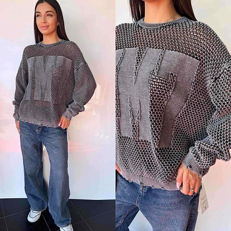 Свитер Three Black Women TB89 grey - делук