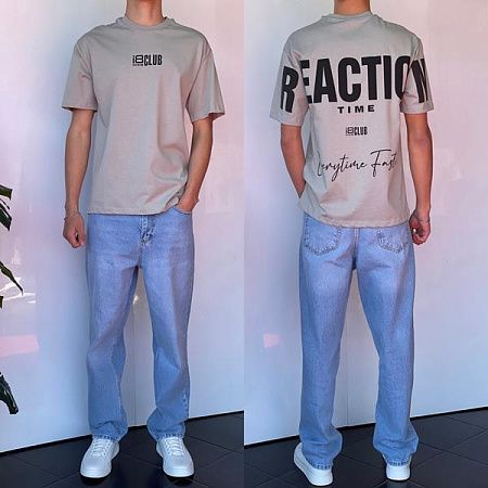 Футболка Three Black 2226 grey - делук