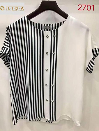 Футболка Lida 2701 white-black - делук