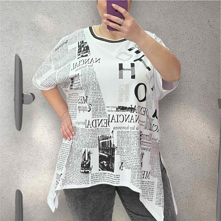 Футболка Elena&Vika 25319 white - делук