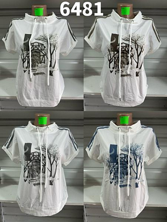 Футболка Gertie 6481 white-grey - делук