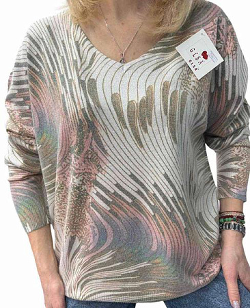 Свитер Levisha 25241 l.grey-pink - делук