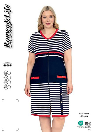 Халат Cotpark 4606B navy-white - делук
