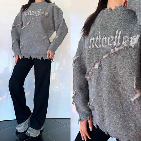 Свитер Three Black Women TB100 grey - делук