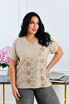 Футболка Levisha 26121 beige - делук