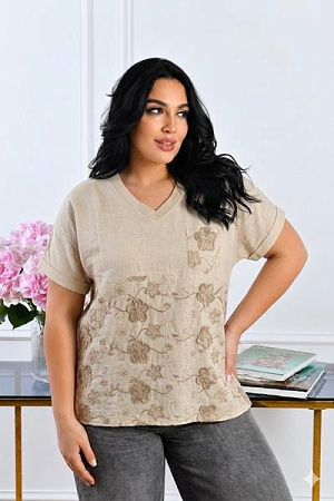 Футболка Levisha 26121 beige - делук