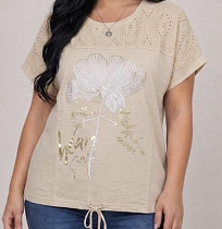 Футболка Levisha 26018 l.beige - делук