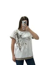 Футболка Elena&Vika 25220 white-beige - делук