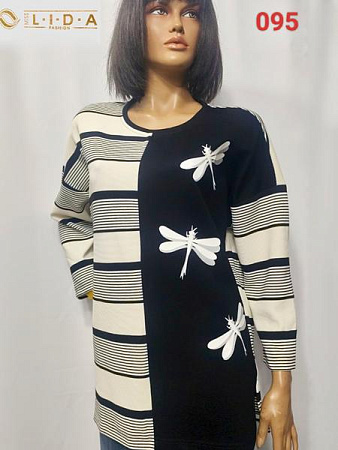 Свитер Lida 095 black-beige - делук