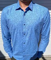 Рубашка Fmt S2235 blue батал - делук