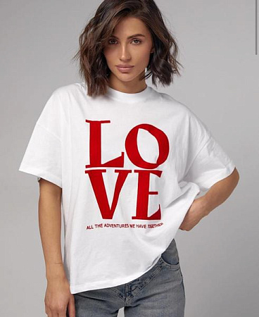 Футболка Lora LR1297 white - делук