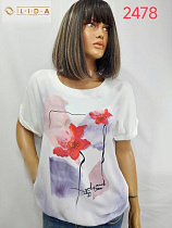 Футболка Lida 2478 white - делук