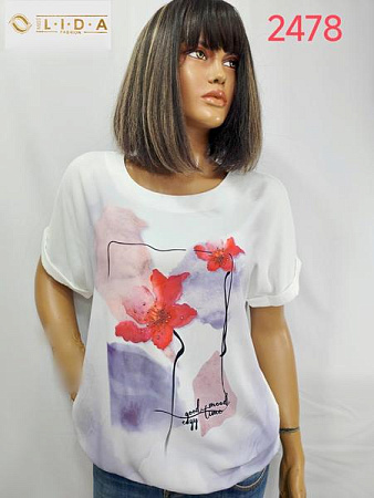 Футболка Lida 2478 white - делук