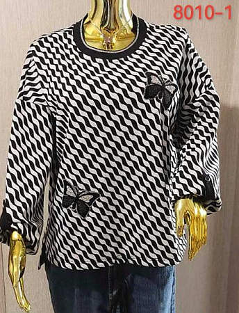 Свитер Lida 8010-1 white-black - делук