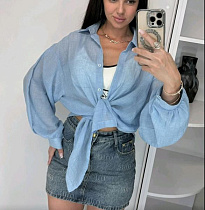 Рубашка Lora LR1263 l.blue - делук