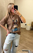 Футболка Lora LR1303 brown - делук