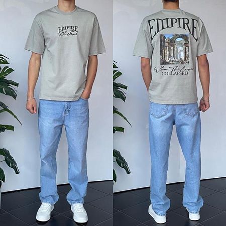 Футболка Three Black 2161 grey - делук
