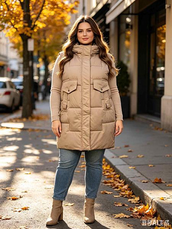 Жилетка Jacket M6602 beige - делук