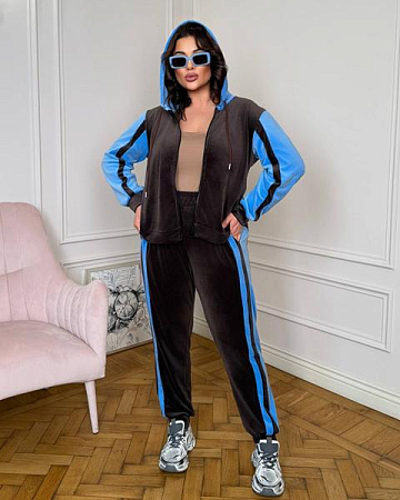 Костюм Спорт Seven Zikina 1363 brown-l.blue - делук