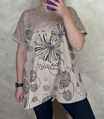 Футболка Levisha 26011 beige - делук