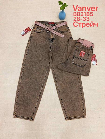 Джинсы Immei B82185 brown - делук