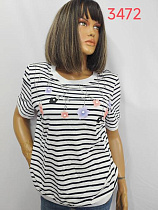 Футболка Lida 3472 white-black - делук