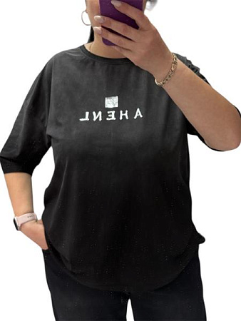 Футболка Elena&Vika 25108 black - делук