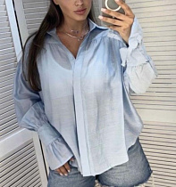 Рубашка Lora LR1273 l.blue - делук