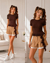 Юбка-Шорты Karolina KR775 d.beige - делук